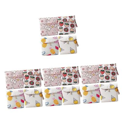 Healeved 16pcs Sanitary Napkin Storage Bag Menstrual Pad Holder Portable Small Bag for Period Pouch Tampon Storage Coin Pouch for Sanitary Pads