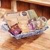 Ghasitaram Gifts Jaiccha Blue Recatangle Jute Basket of 20 Goodies with Milk Cake |Gift for Diwali,Holi,Rakhi,Valentine,Christmas,Birthday,Anniversary,Her,Him| view 1