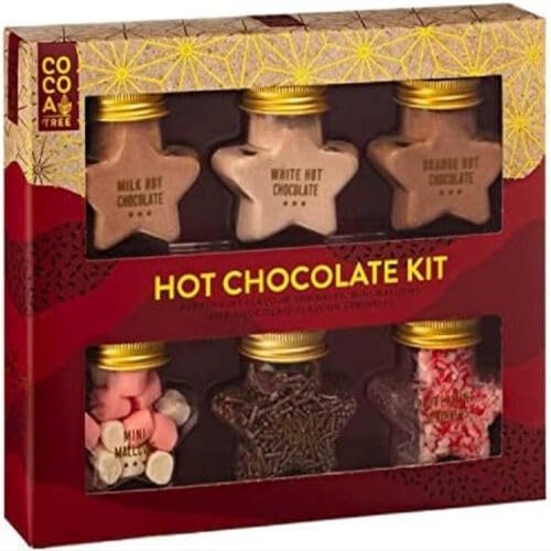 6Pk Chocolate Stars Jars Kit Selection - Flavoured Hot Chocolate Set - Treat For Lover's - Cozy Winter Indulgence - Delights Sweet Comfort in Every Sip - Star-Shaped Chocolates