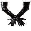 HONOUR Black Frilly Maid PVC Elbow Length Fashion Gloves XL view 1
