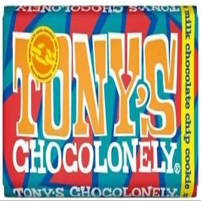 Tony's Chocolonely Milk Chocolate Chip Cookie Chocolate Bar 8 x 180g Tasty And Twisty Treat Gift Hamper For Birthday,Christmas Sold By Kidzbuzz