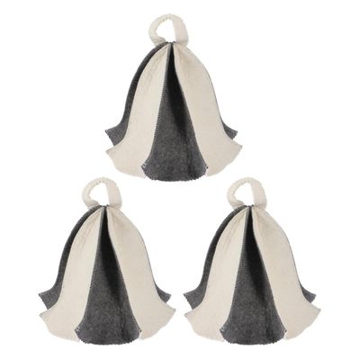 ORFOFE 3pcs Thickened Felt Sauna Cap for Head Sauna Supplies for Steam Hats Use
