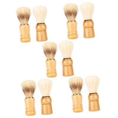 Beaupretty 10pcs Shave Brush for Men Wood Handle Shaving Beard Brush Father's Day
