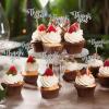 36 PCS Thank You Cupcake Toppers Glitter Thanksgiving Day Cupcake Picks for Wedding Anniversary Bridal Shower Baby Shower Boys Girls Birthday Party Cake Decorations Supplies Silver view 2