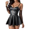 Patent Leather Sexy Romper Lingerie for Women Sexy One Piece Cute Women Lingerie Naughty Soft Kinky Babydoll Intimate view 1