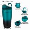 TOOFEEL Stainless Steel Protein Shaker Bottle - 20 oz Double Walled Insulated Cup, Keeps Cold/Hot for Gym Workout Mixes view 4