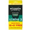WILKINSON SWORD - Xtreme 3 For Men | Sensitive | Disposable Razors | Flexible Blades | Pack of 16 Razors + 8 FREE view 1