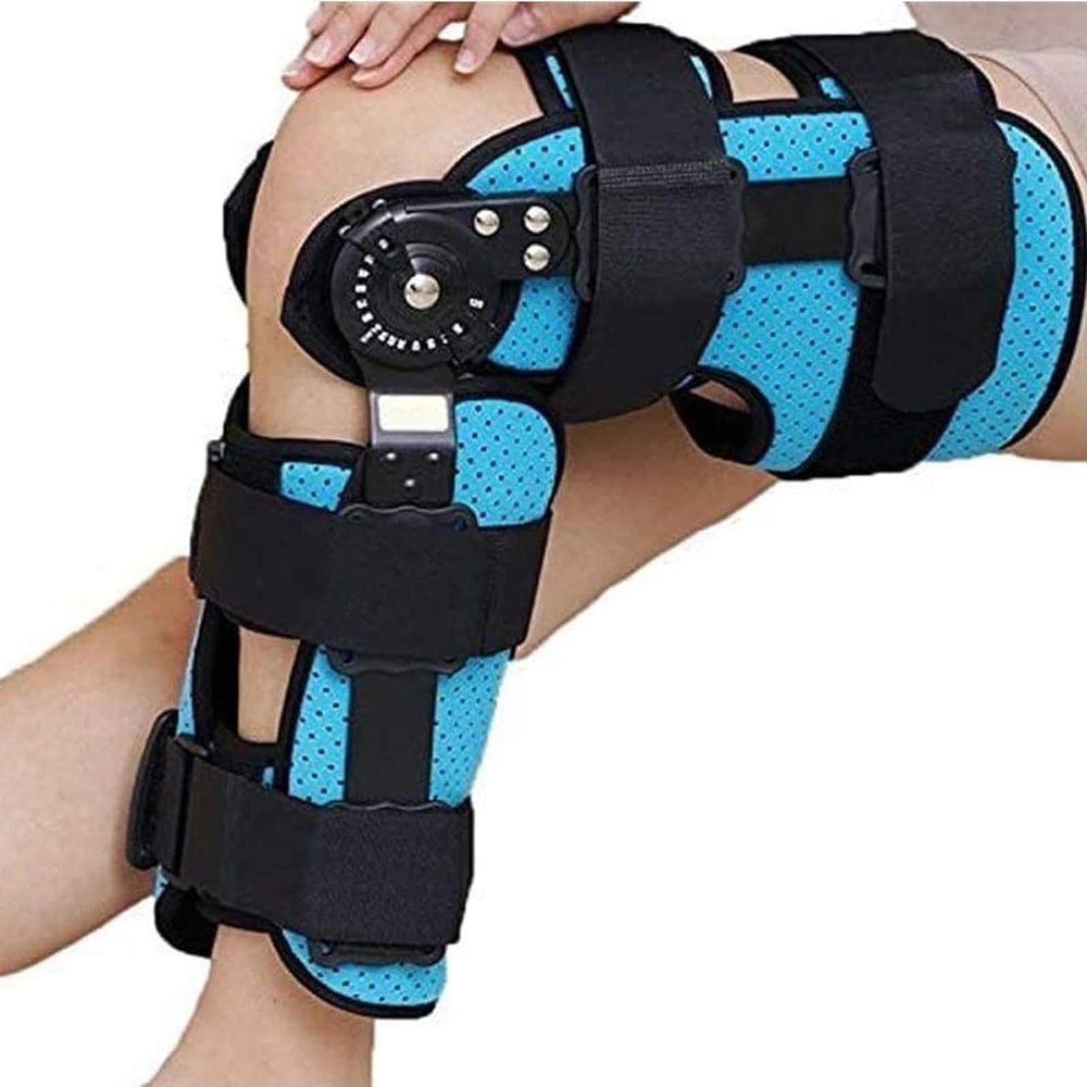 Adjustable Unisex Hinged Knee Brace Leg Stabilizer, Post-Op Knee Brace, for Recovery Stabilization for ACL, PCL, MCL,Left