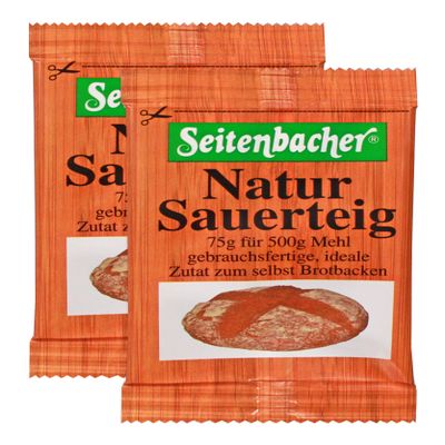 Seitenbacher Natural Sourdough I 2 Portion Bags I Liquid I Immediate Use I Pack of 5 (5 x 150 g)