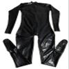 Latex Catsuit Black Color Rubber Suit Neck Entry Ruuber Bodysuit with Crotch Zip Hole Catsuit view 2
