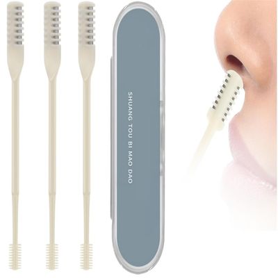 3pcs Nasal Hair Cutter with Storage Box, Double Sided Manual Nose Hair Trimmer Ear and Nose Hair Trimmer, 360 Degree Rotating Nose Hair Trimmer Nose Hair Plucker for Man and Woman