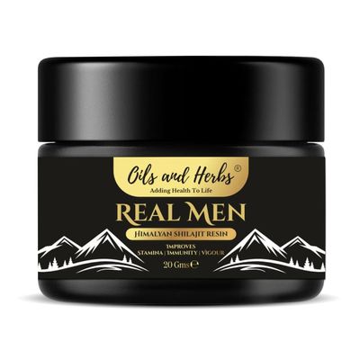 Real Men Himalayan Shilajit Resin with Ashwagandha Pack by Oils and Herbs UK - 100% Pure - Lab Tested -Destroyer of Weakness (100g)