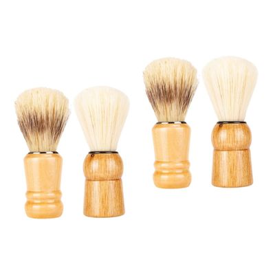 FRCOLOR 4pcs Shaving Brush Wood Handle Shave Brush Shave Accessory for Men Mens Grooming