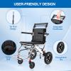 12 Inch Ultra Lightweight Wheelchairs for Adults,Wheelchairs Folding Lightweight with Handbrake and Swing-Away Footrest,45cm Widened Seat Travel Wheelchair with Storage Bag,No Assembly Required view 4