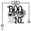 Black Glitter Boo I'm One Cake Topper, the Spooky One/Baby Boo, Halloween Themed Baby's 1st Birthday Baby Shower Party Decorations view 2