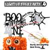 Black Glitter Boo I'm One Cake Topper, the Spooky One/Baby Boo, Halloween Themed Baby's 1st Birthday Baby Shower Party Decorations view 3