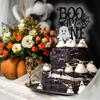Black Glitter Boo I'm One Cake Topper, the Spooky One/Baby Boo, Halloween Themed Baby's 1st Birthday Baby Shower Party Decorations view 4