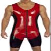 Latex Men Black and Red CatsuitSuit 0.4mm Rubber Size Red,Red,XXL view 1