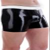GOCTRN Men's Latex Boxer Shorts with White Waist Crotch Zipper Swimsuit,Customize,L view 1