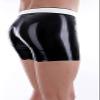 GOCTRN Men's Latex Boxer Shorts with White Waist Crotch Zipper Swimsuit,Customize,L view 2