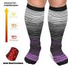 3 Pairs Plus Size Compression Socks (20-30 mmHg) for Women & Men, Wide Calf Extra Large Knee High Stockings for Nurses, Seniors (3XL) view 3