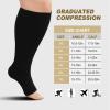 ZFSOCK Plus Size Compression Socks: Men Women Wide Calf Open Toe Graduated Medical Support Stockings Toeless Flight Pressure Socks for Varicose Vein Swollen Legs Pregnancy Nurses Travel Black 4XL view 2