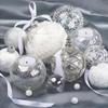 3-Ply Maki Xmas Decoupage Tissue Paper Napkins Decorative Christmas Serviettes 33cm x 33cm - Pack of 20 (Glamour Baubles on Gray Satin) view 1