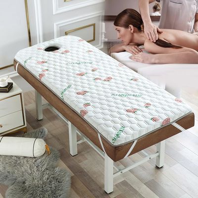 LXJDDLD Round Head Spa Bed Mattress Pad,Non-Slip Memory Foam Mattress Topper for Massage Table,Lash Bed Pad with Breath Hole,Massage Accessories Beauty Bed Cushion without Bed,Fruit,75x190cm 6cm