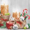 3-Ply Maki Xmas Decoupage Tissue Paper Napkins Decorative Christmas Serviettes 33cm x 33cm - Pack of 20 (Heart Shaped Bauble and Golden Candles) view 1
