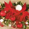 3-Ply Maki Xmas Decoupage Tissue Paper Napkins Decorative Christmas Serviettes 33cm x 33cm - Pack of 20 (Poinsettias with Mistletoe) view 1