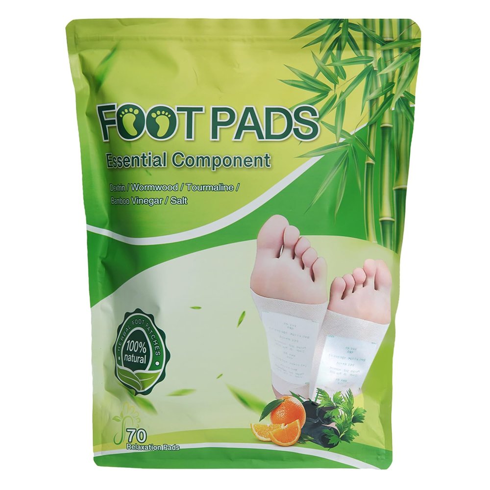 70 Pcs Natural Ingredients Detox Foot Patches,Organic Bamboo Vinegar Detox Foot Pads Improves Sleep Quality,Easy to Use(Extra Socks)