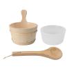 PenRux Spruce Wood Sauna Bucket and Ladle Set 4L, High Temperature Resistant, Spa Accessories for Sauna, Bath, Swimming Pool, Massage Bathtub view 1