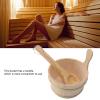 PenRux Spruce Wood Sauna Bucket and Ladle Set 4L, High Temperature Resistant, Spa Accessories for Sauna, Bath, Swimming Pool, Massage Bathtub view 2