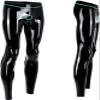 Latex Legggings Men Skinny Rubber Leggings Ring Holes Customized,Red,L view 2