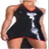 Sexy Women Black Halter Latex Rubber Costumes Summer Backless Latex Dress with Back Zip Customize,Gold,L view 1