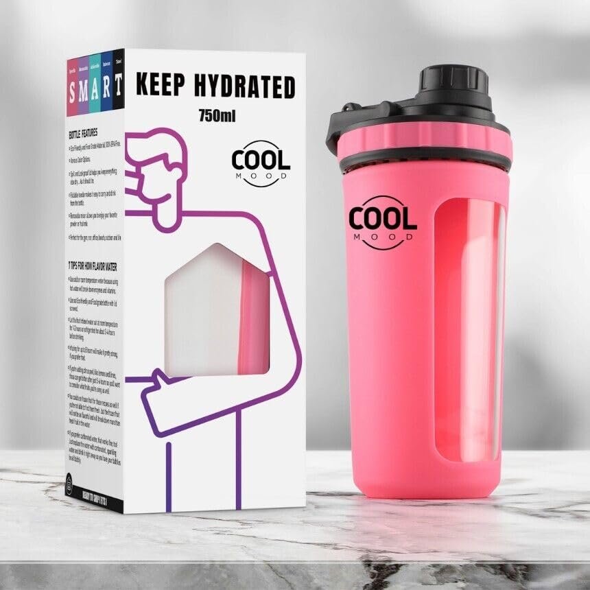 COOL MOOD protein shaker bottle (Pink)