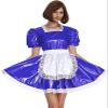 Women Maid Dress Short Sleeve Retro Maid Lolita Dress Outfit Costume PVC,Light Brown,XXL view 3