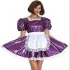 Women Maid Dress Short Sleeve Retro Maid Lolita Dress Outfit Costume PVC,Light Brown,XXL view 4