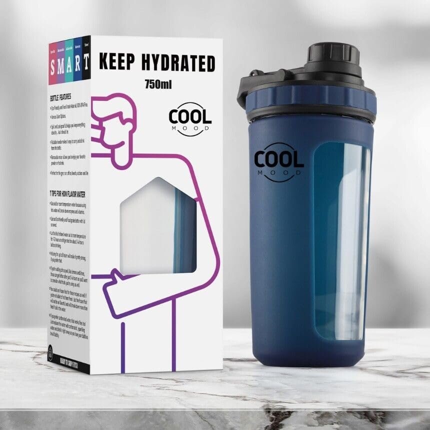 COOL MOOD protein shaker bottle (Navy)