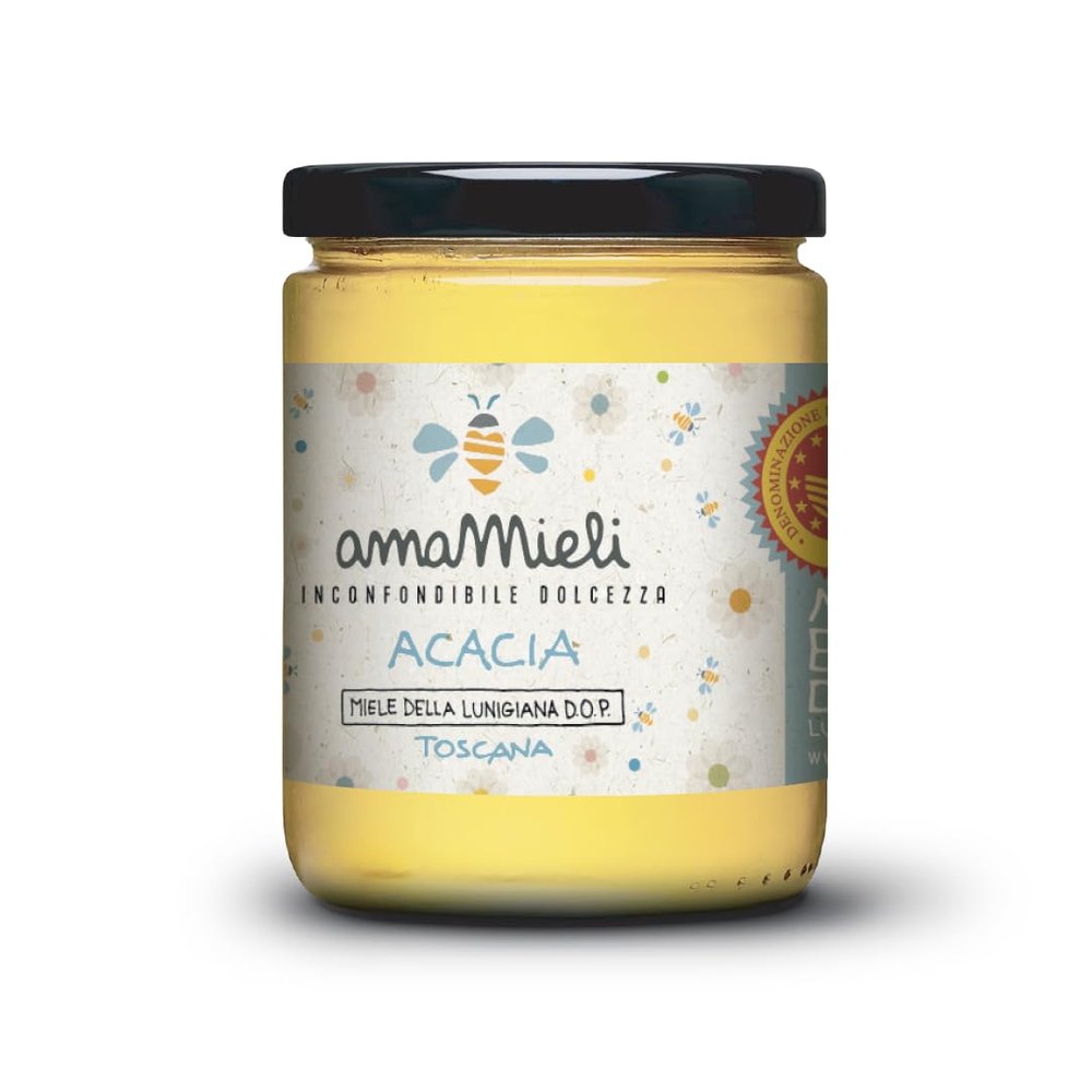 Amamieli - Honey from Lunigiana PDO | Unmistakable sweetness with Acacia flower | from organic farming | 400 g