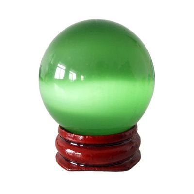 FACSER Natural crystal rough Stone Cat Eye Ball Tiger Eye Sphere Therapy Gems Home Decor Glasswork Beautiful Five Colors Witchcraft Reiki Stones (Color : Dark Khaki)