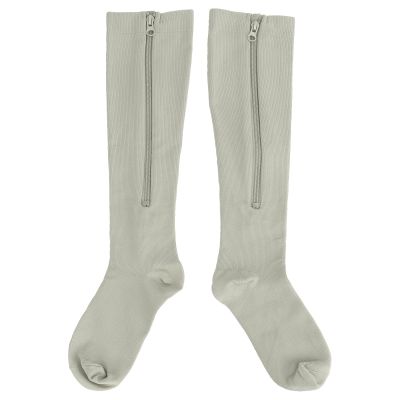 1 Pair Zipper Compression Socks, 1520mmHg Closed Toe Medical Compression Socks, Knee High Compression Socks for Pregnant Women Varicose Vein, High Support Compression Stockings