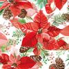 3-Ply Xmas Decoupage Tissue Paper Napkins Decorative Christmas Serviettes 33cm x 33cm - Pack of 20 (Christmas Poinsettia) view 1
