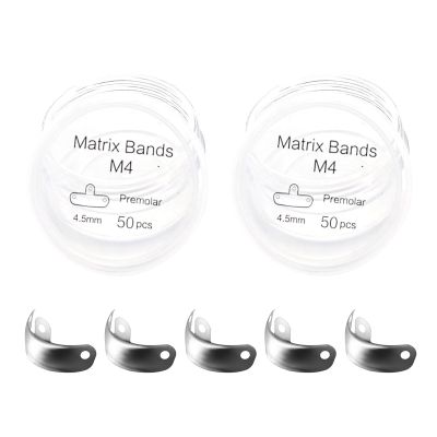 50PCS Dental Sectional Contoured Matrices Matrix Bands, M4 Dental Matrix Bands, Dental Matrix Bands For Dental Restorations-2boxes||4.5mm