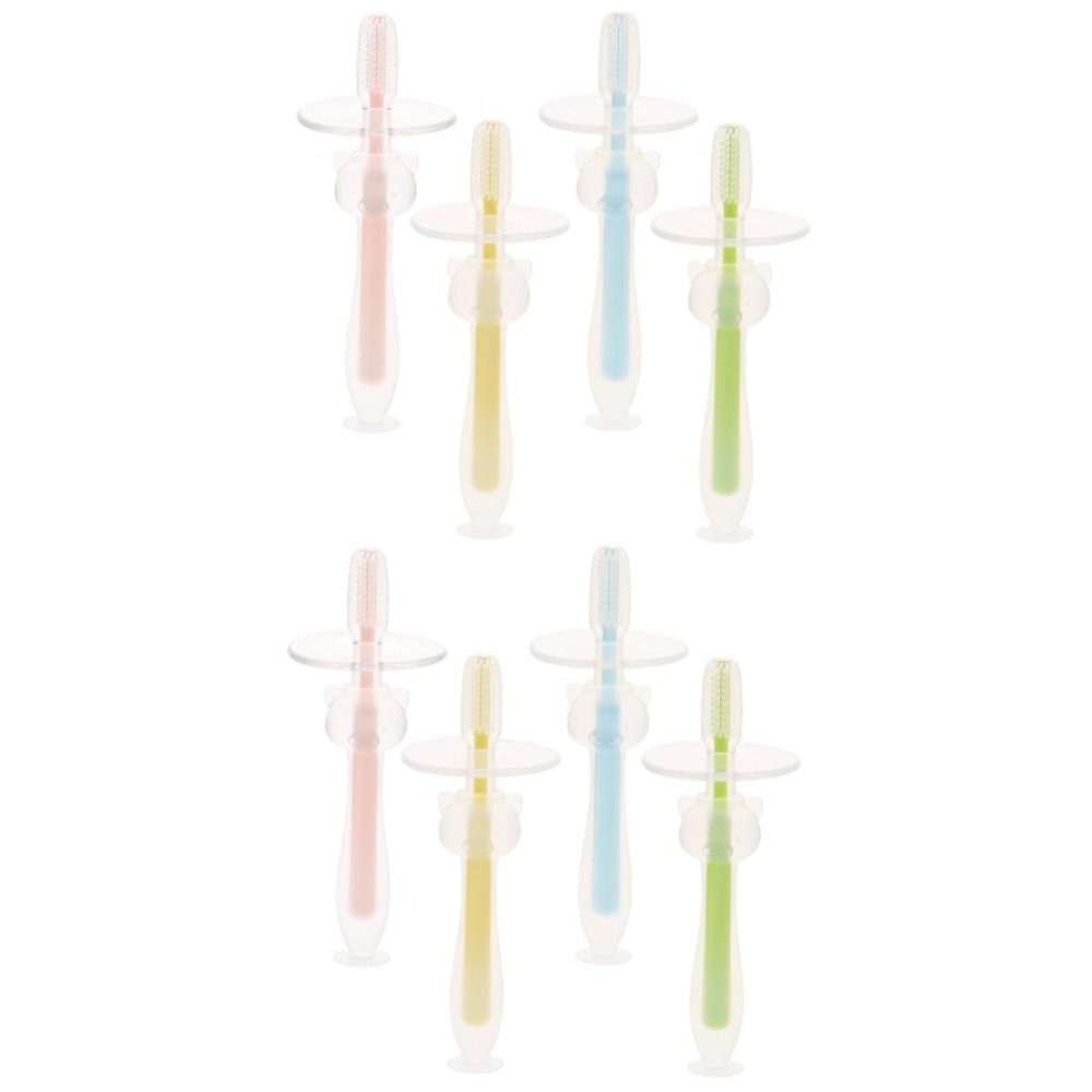 FRCOLOR 8pcs Silicone Toothbrushes for Boy Girl Boy Girl Training Toothbrushes for Year Old