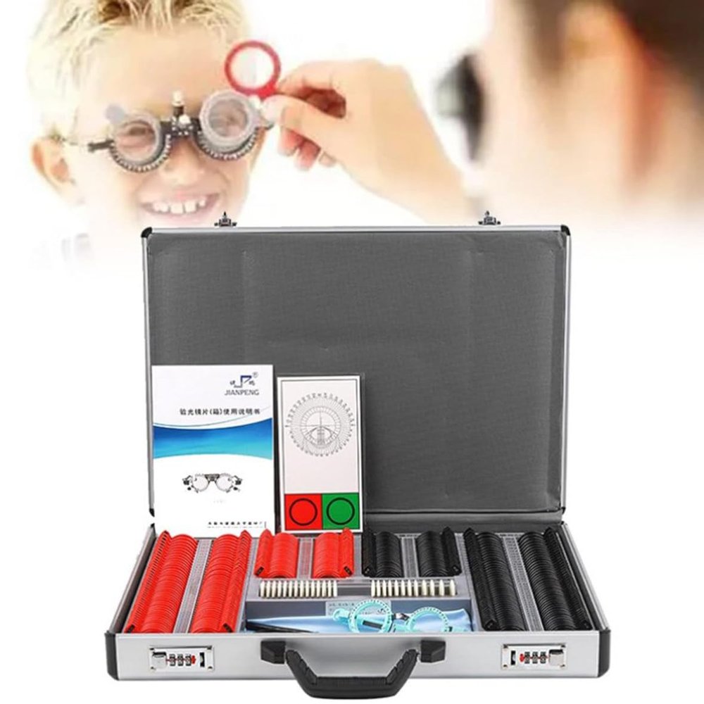 FENGSSLL 266PCS Professional Optometry Eye Equipment Trial Lens Plastic Optical Trial Lens Set, Ophthalmic Instrument Optical Trial Lens Set,Optometry Equipment Optician Tools