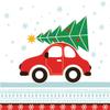 3-Ply Xmas Decoupage Tissue Paper Napkins Decorative Christmas Serviettes 33cm x 33cm - Pack of 20 (Joyful Xmas Car) view 1