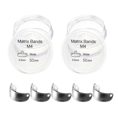 50PCS Dental Sectional Contoured Matrices Matrix Bands, M4 Dental Matrix Bands, Dental Matrix Bands For Dental Restorations-2boxes||5.5mm
