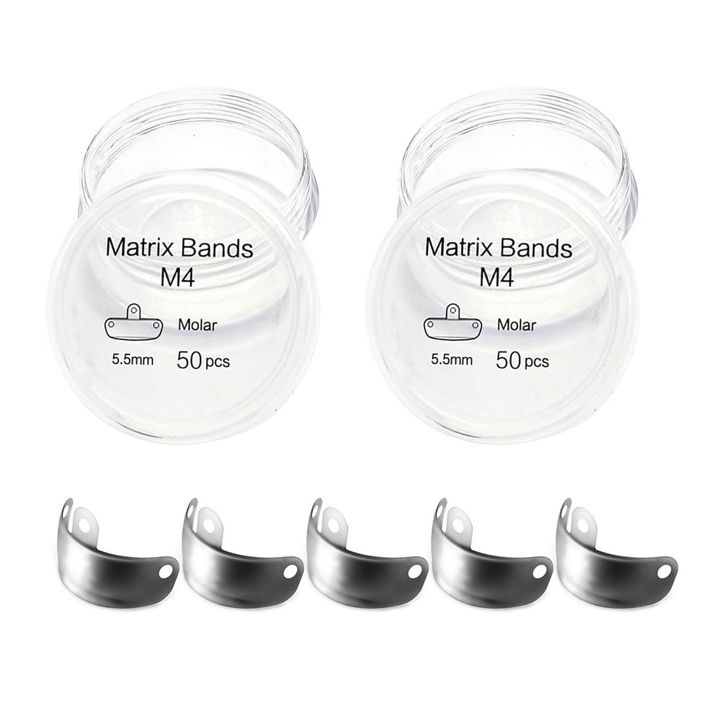 50PCS Dental Sectional Contoured Matrices Matrix Bands, M4 Dental Matrix Bands, Dental Matrix Bands For Dental Restorations-2boxes||5.5mm