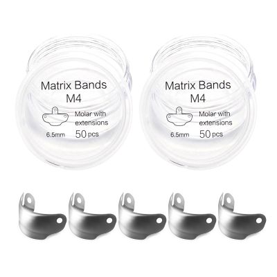 50PCS Dental Sectional Contoured Matrices Matrix Bands, M4 Dental Matrix Bands, Dental Matrix Bands For Dental Restorations-2boxes||6.5mm